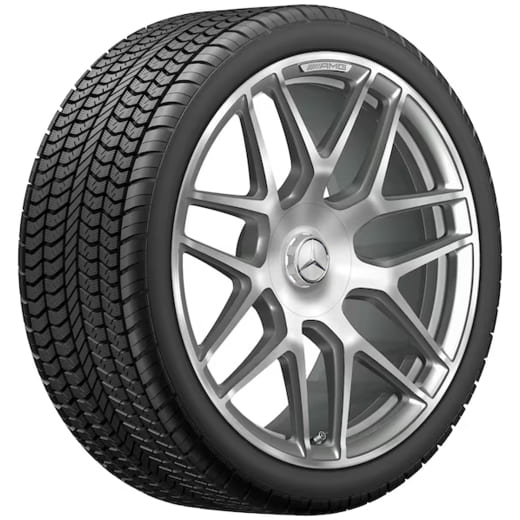 Juego de llantas AMG 22 pulgadas 63 G-Klasse W465 rueda de radios cruzados titanio gris | A4634012000 7X21-W465