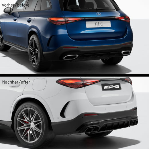 Difusor trasero 63 AMG GLC X254 SUV incl. colas de escape Original Mercedes-AMG | GLC-X254-Diffusor-K