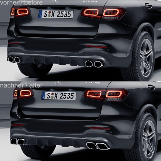 Embouts d'échappement 63 AMG GLC SUV X253 Coupé C253 Mercedes-Benz | 253-63-blenden
