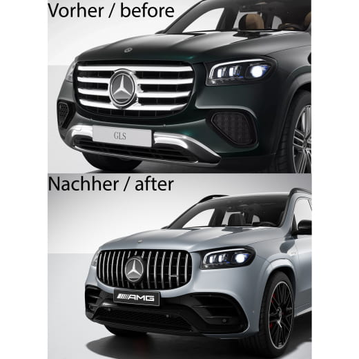 Pare-choc avant 63 AMG GLS X167 Mopf calandre Panamericana origine Mercedes-AMG | X167-FL-63AMG-Front