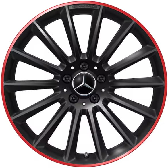 A 35 AMG 19-inch velgen A-Klasse V177 spaakdesign zwart rood
