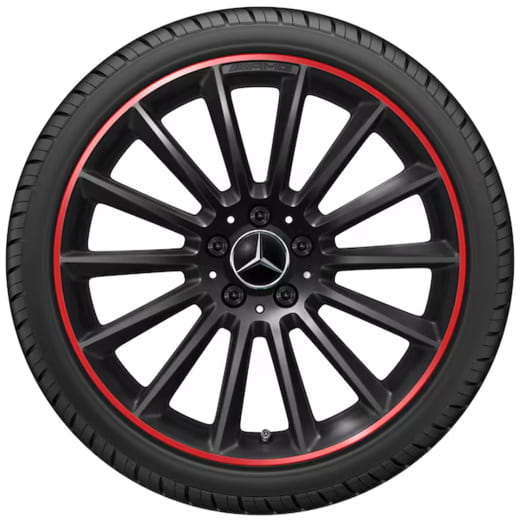 Jantes A 35 AMG 19 pouces Classe A V177 multibranches noir rouge | A1774011900 9Y31-V177