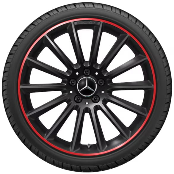 A 35 AMG 19 Zoll Felgen A-Klasse  V177 Vielspeichen schwarz rot | A1774011900 9Y31-V177