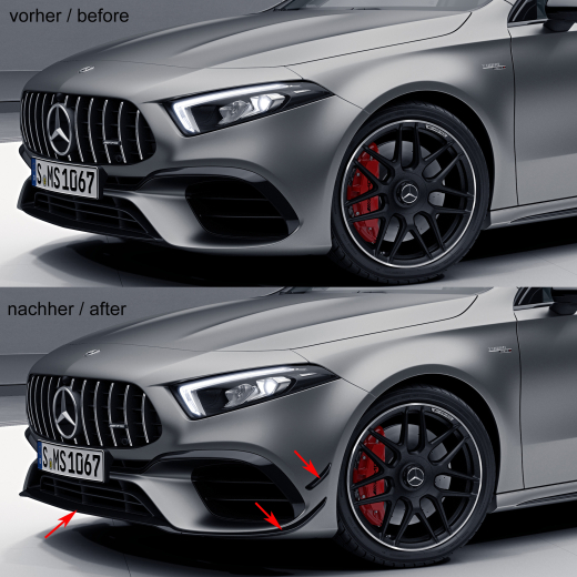A 45 AMG spoiler anteriore Aero & flap Classe A W177 Original Mercedes-Benz | A45-front-aero
