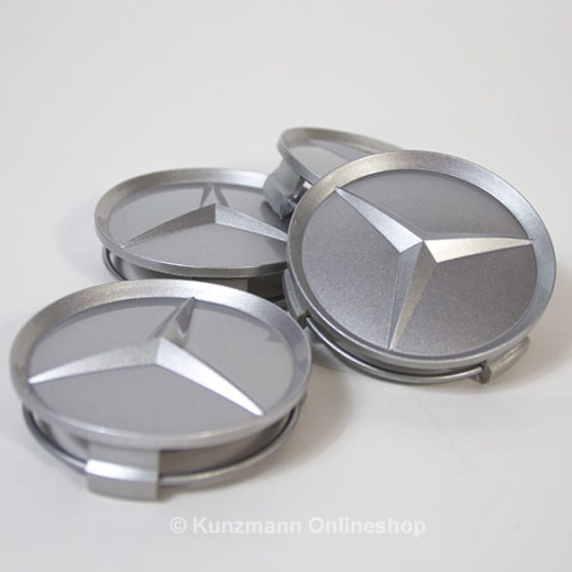 Juego de tapacubos rebajado plata brillante Original Mercedes-Benz | B66470203-Satz