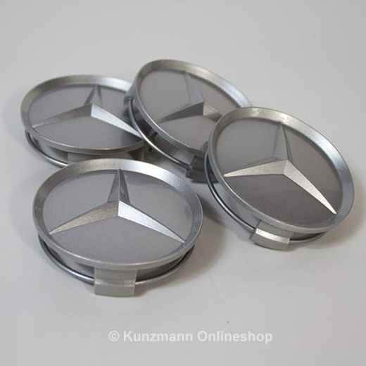 Juego de tapacubos rebajado plata brillante Original Mercedes-Benz | B66470203-Satz