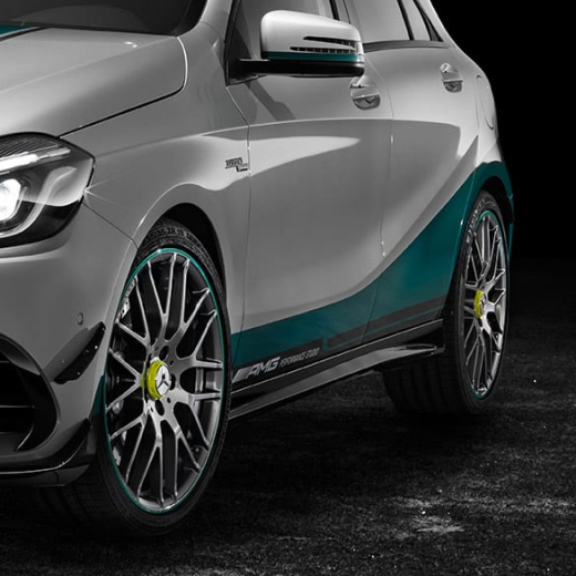 Cache moyeu AMG design fermeture centrale jaune signal Original Mercedes-Benz | A00040009001127-Satz