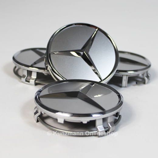 Cache moyeu Mercedes-Benz en argent sterling avec étoile chromée | B66470206