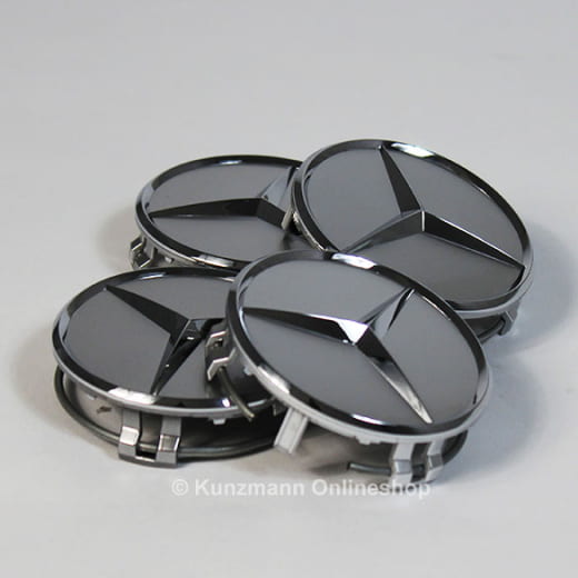 Cache moyeu Mercedes-Benz en argent sterling avec étoile chromée | B66470206