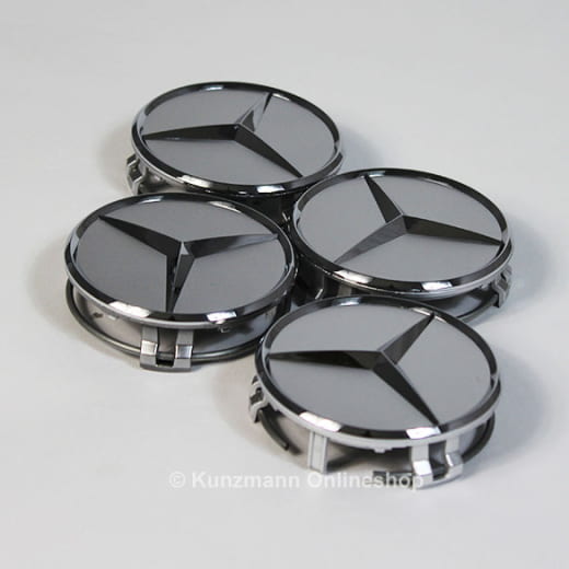 Cache moyeu Mercedes-Benz en argent sterling avec étoile chromée | B66470206