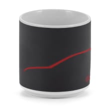 Tasse Becher Porzellan 250 ml grau rot Original VW | 5HG069601C