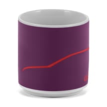 Tasse Becher Porzellan 250 ml lila rot Original VW | 5HG069601A