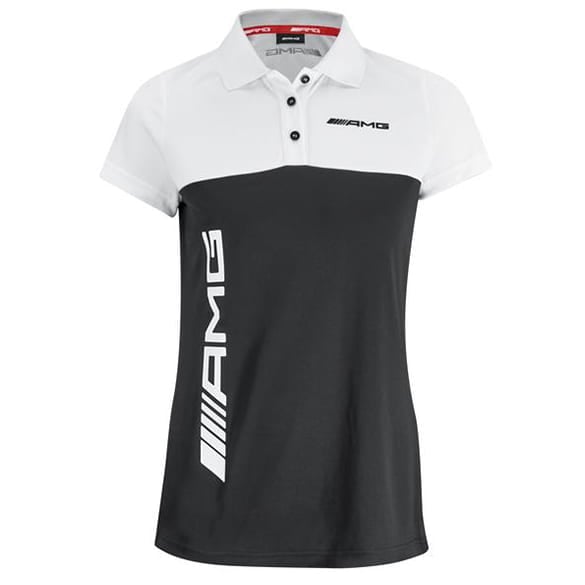 AMG Poloshirt Damen schwarz/weiß Original Mercedes-AMG Collection