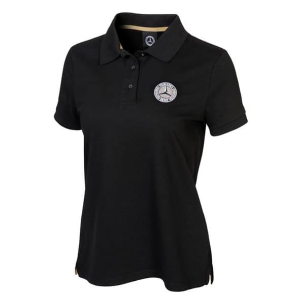 Damen Poloshirt Mercedes-Stern Logo schwarz Original Mercedes-Benz