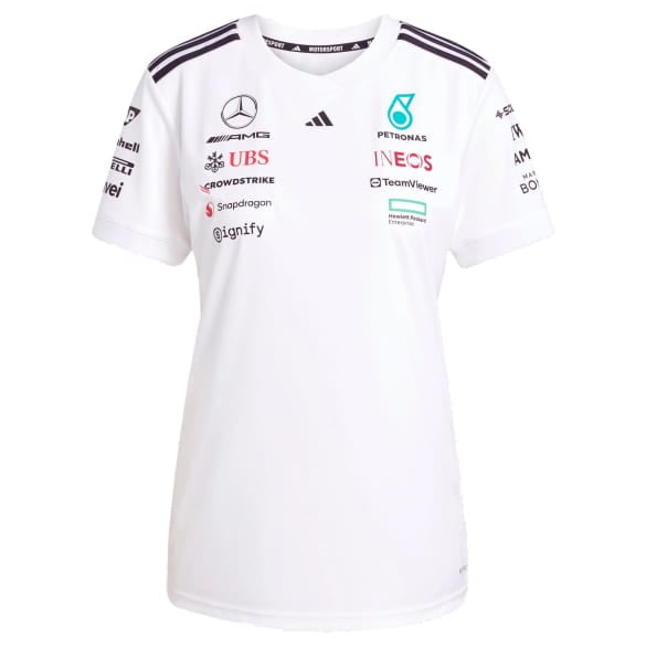 T-Shirt Damen Fahrer adidas Mercedes-AMG Petronas F1 weiß