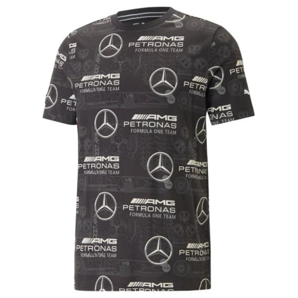 Herren T-Shirt schwarz AMG Petronas F1 Logo Muster Original Mercedes-Benz