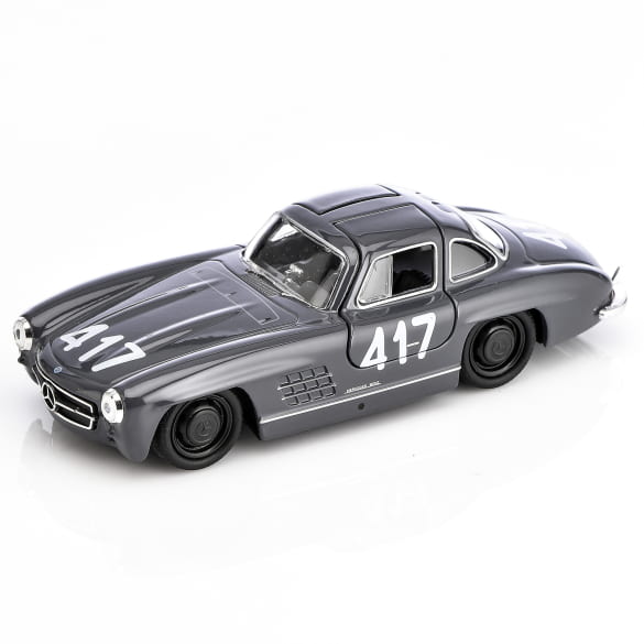 1:38 Pullback Modellauto 300 SL Mille Miglia 417 Special Edition grau Original Mercedes-Benz