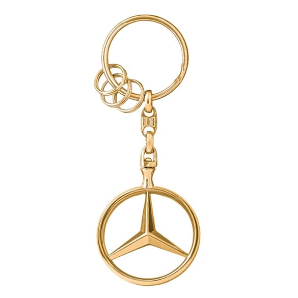 Schlüsselanhänger Brüssel Stern goldfarben poliert Mercedes-Benz Collection