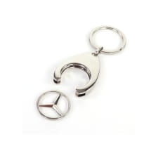 Schlüsselanhänger Einkaufs-Chip Mercedes Stern silber chrom | B66956082