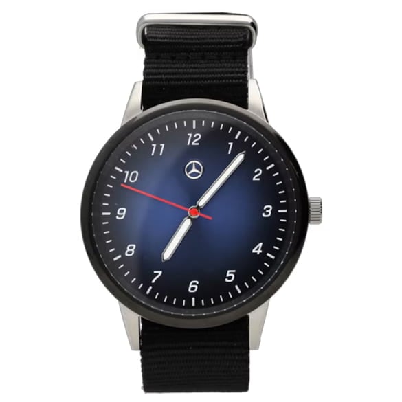 Armbanduhr Herren schwarz blau Edelstahl Original Mercedes-Benz | B66959868