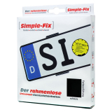 Porte-plaque Simple-Fix 2.0 sans cadre pour 2 plaques d'immatriculation