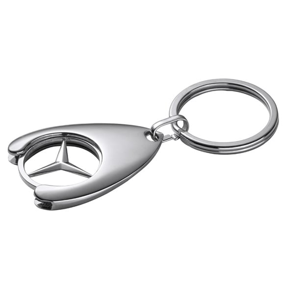 Schlüsselanhänger Einkaufs-Chip Stern silber Original Mercedes-Benz Collection