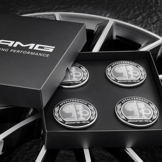 Coprimozzo AMG con stemma AMG argento / nero Original Mercedes-Benz | A0004003100