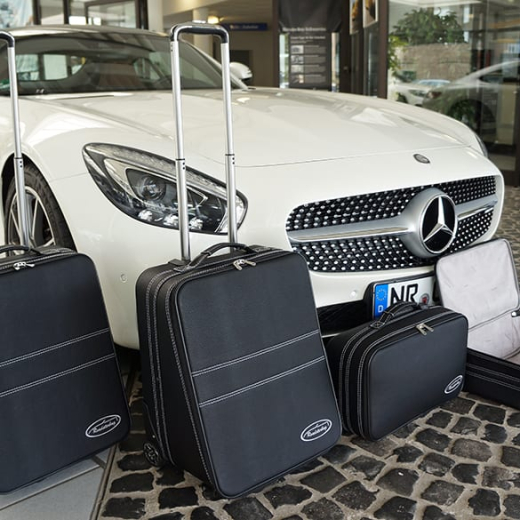 Suitcase-set black 4 pieces AMG GT C190 Genuine Roadsterbag | Roadsterbag-27_Teil-Leder
