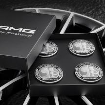 AMG hub caps with AMG emblem silver / black Original Mercedes-Benz | A0004003100