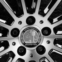 AMG hub caps with AMG emblem silver / black Original Mercedes-Benz | A0004003100