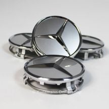 Mercedes-Benz hub caps in sterling silver with chrome star | B66470206