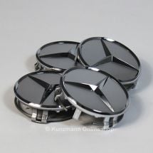 Mercedes-Benz hub caps in sterling silver with chrome star | B66470206