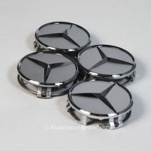 Mercedes-Benz hub caps in sterling silver with chrome star | B66470206