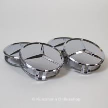Mercedes-Benz wheel hub inserts set in chrome silver | B66470207-Satz