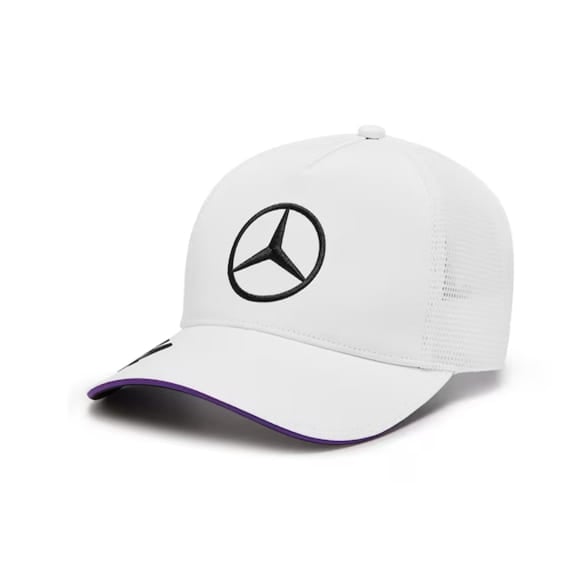 Cap Lewis Hamilton white purple Mercedes-AMG Petronas F1