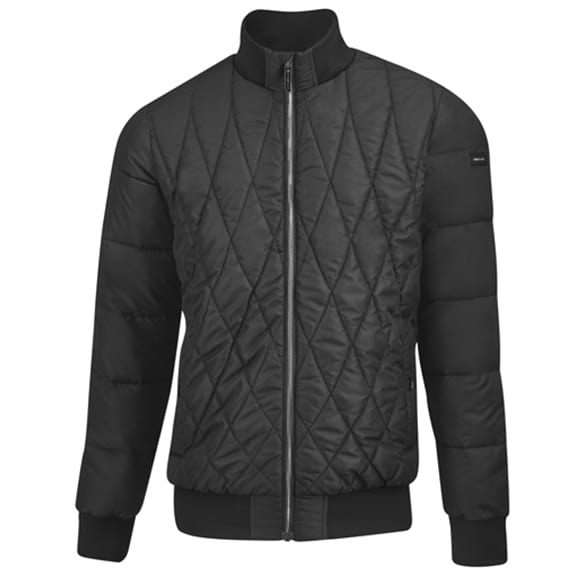mens black quilted jacket