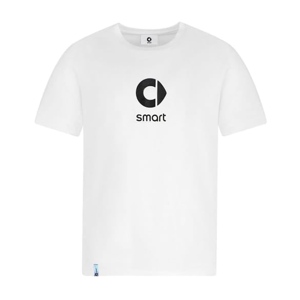 Mens T-shirt white with black logo Genuine smart