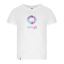 Mens T-shirt white with colourful logo Genuine smart  | 10021478/-82