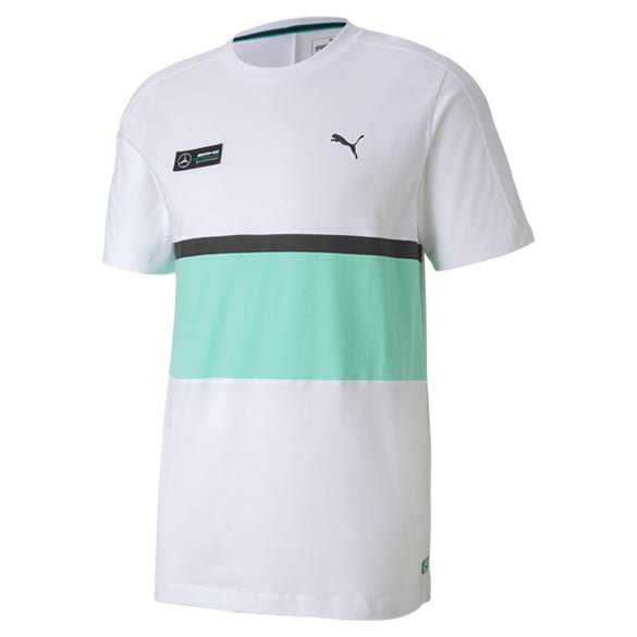 Petronas T Shirt Men White Color Blocking Mercedes Amg
