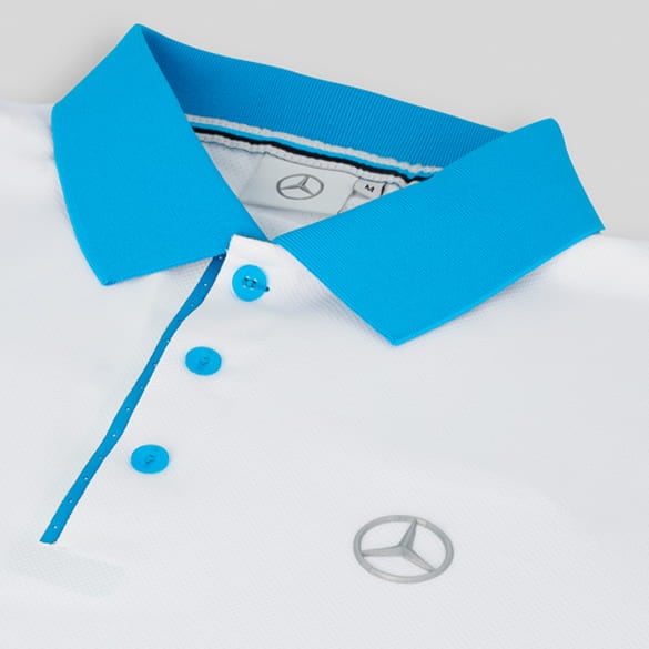 Polo shirt EQC men white genuine Mercedes-Benz | B6695887-K Polo shirt EQC men white genuine Mercedes-Benz | B6695887-K
