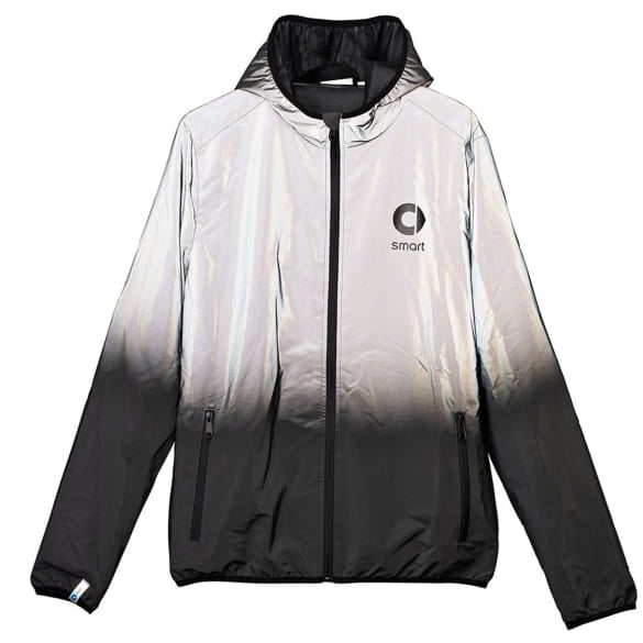 Unisex jacket windbreaker silver dark grey reflective Genuine smart