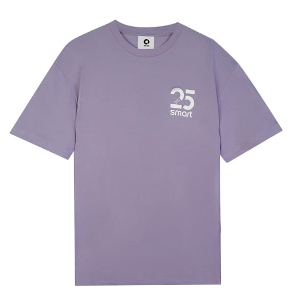Unisex T-shirt lavender with 25 years logo Genuine smart 