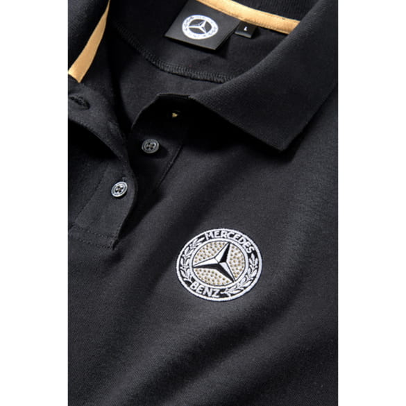 Womens polo shirt Mercedes star logo black Genuine | B66041700/-1704 Womens polo shirt Mercedes star logo black Genuine | B66041700/-1704