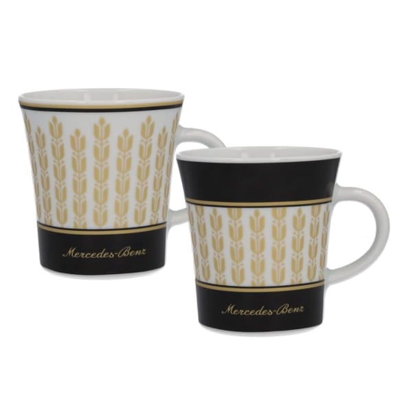 Coffee cups porcelain 2-piece set black white gold 300ml Genuine Mercedes-Benz