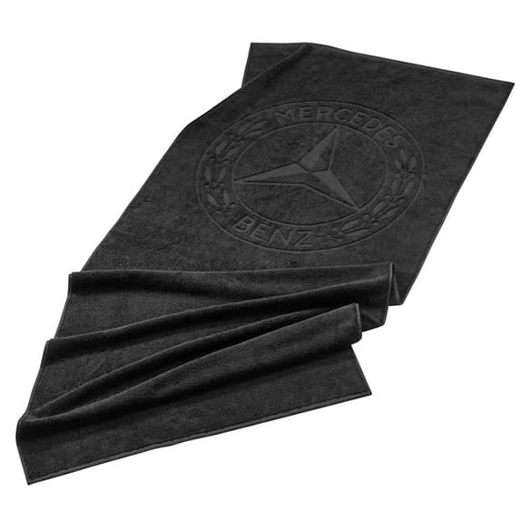 Shower and Beach Towel black Cotton Genuine Mercedes-Benz Collection
