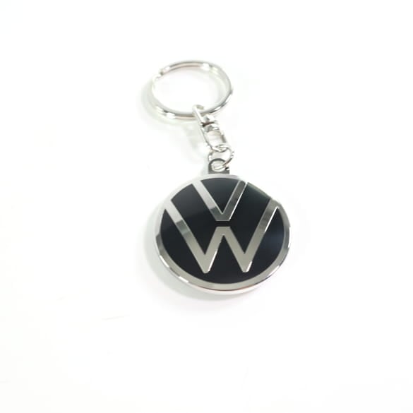 Keychain New VW Logo black chrome Genuine Volkswagen