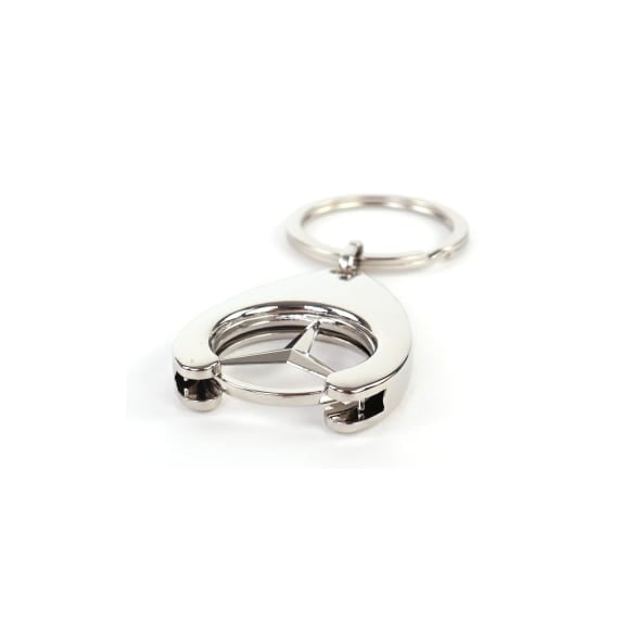 Keychain shopping-chip Mercedes Star silver chrome | B66956082