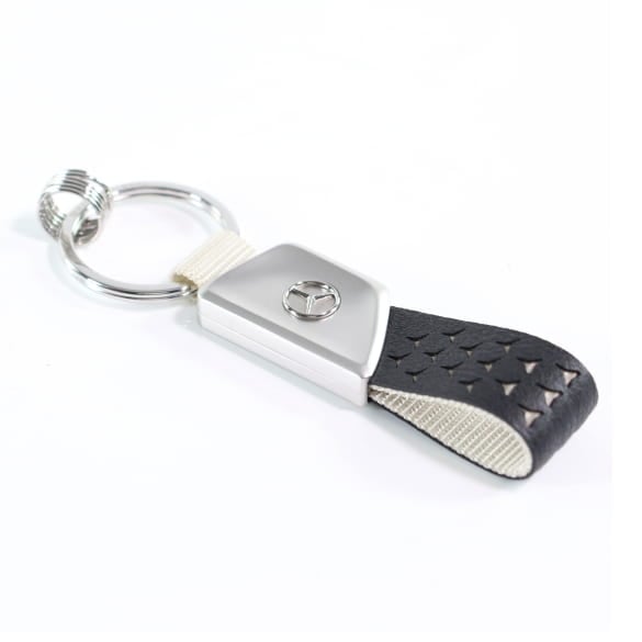 Mercedes star key chain black silver Genuine Mercedes-Benz 