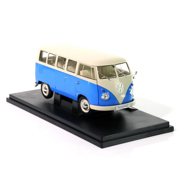 Farbe:blau Objektkult Metall-Modellauto mit Rückziehmotor VW T1 Bus Bulli 1963 