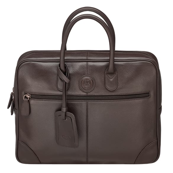 business bag leather dark brown genuine Mercedes-Benz collection